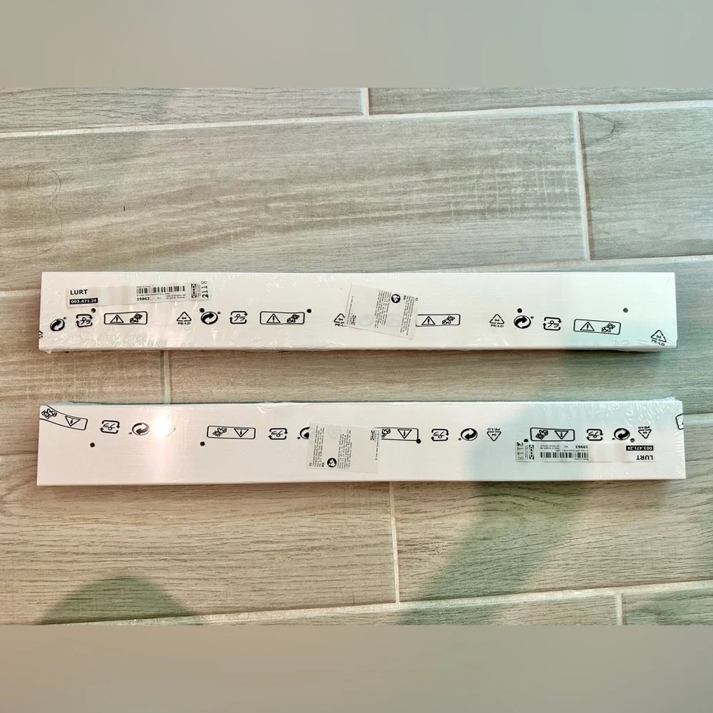 2 - White IKEA Lurt Wall rack base (knobs/hooks not included)